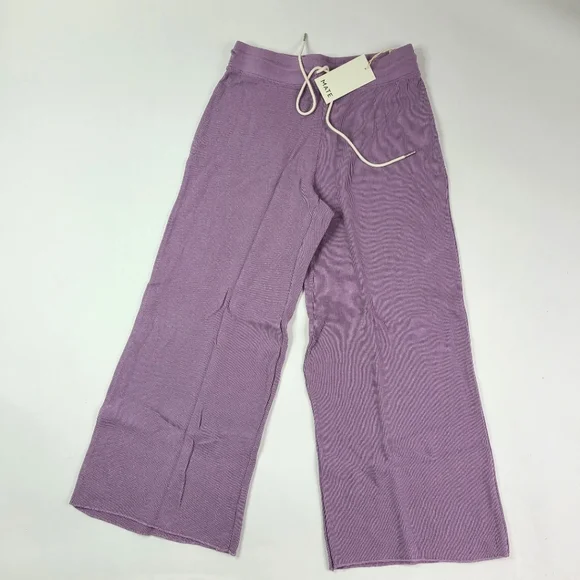MATE THE LABEL Lavender Thermal Wide Leg Pants - Picture 2 of 5